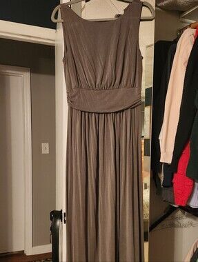 LOFT Sleeveless Maxi Dress in Olive Green with Waistband
